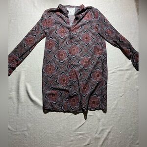 California Moonrise Long Paisley Blouse or Shirt Dress